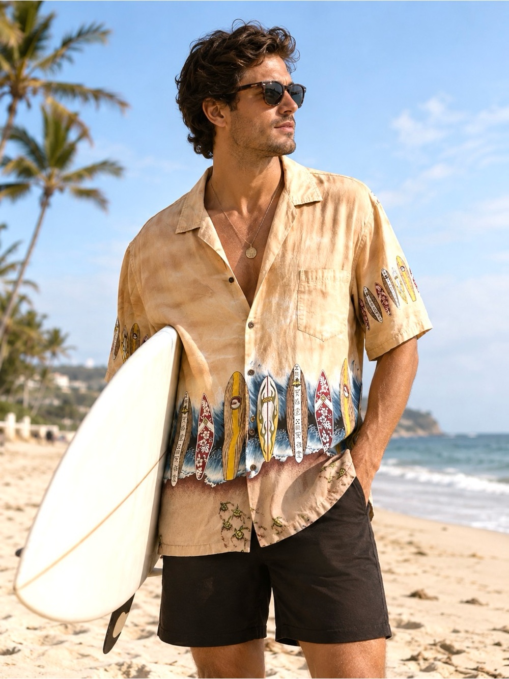 Vintage Hawaiian Surfboard Aloha Camp Shirt Men’s 3XL Made in Hawaii